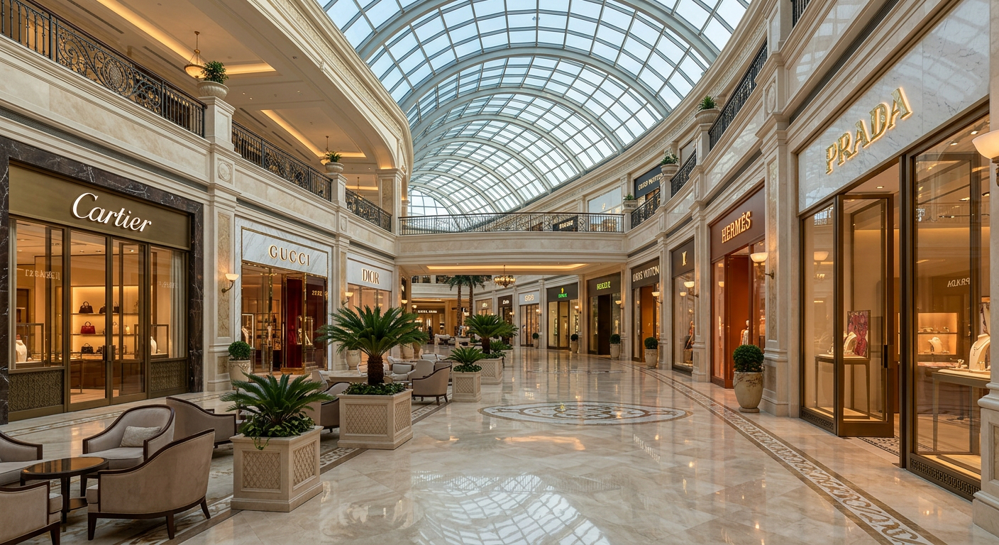 Luxury shopping mall interior